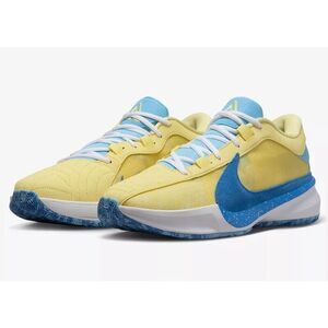 Nike Zoom Freak 5 DX4985-700 Sneakers Men's Yellow Blue Basketball Shoes TF5717